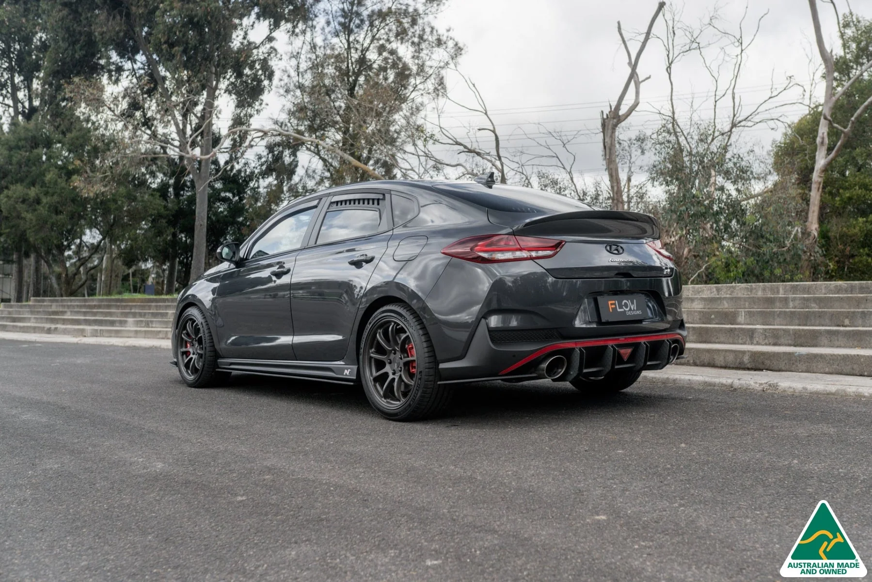 Flow Designs i30N Fastback PD FL (2022+) Flow-Lock Rear Diffuser [GLOSS BLACK] - Image 10