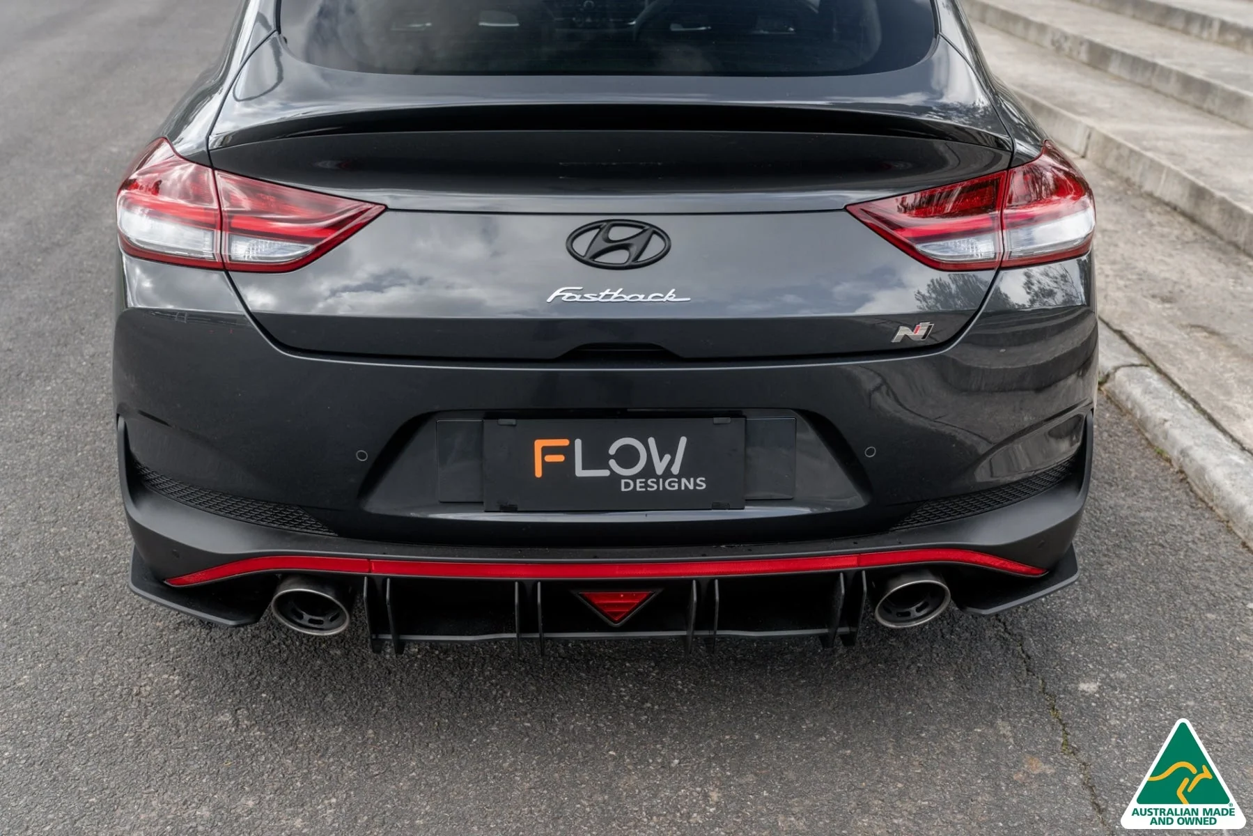 Flow Designs i30N Fastback PD FL (2022+) Flow-Lock Rear Diffuser [GLOSS BLACK] - Image 8