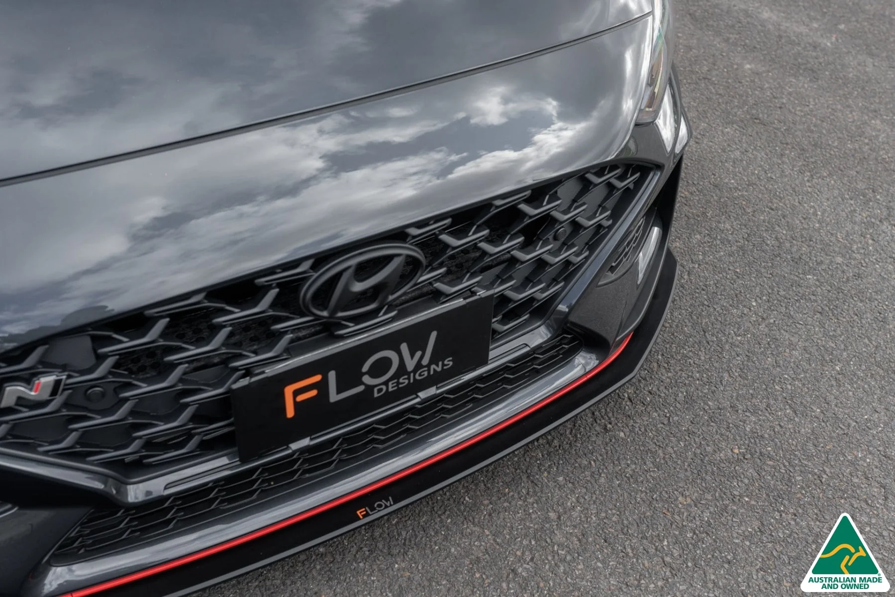 Flow Designs i30N Fastback PD FL (2022+) Front Lip Splitter & Reinforcement Brackets [GLOSS BLACK] - Image 12