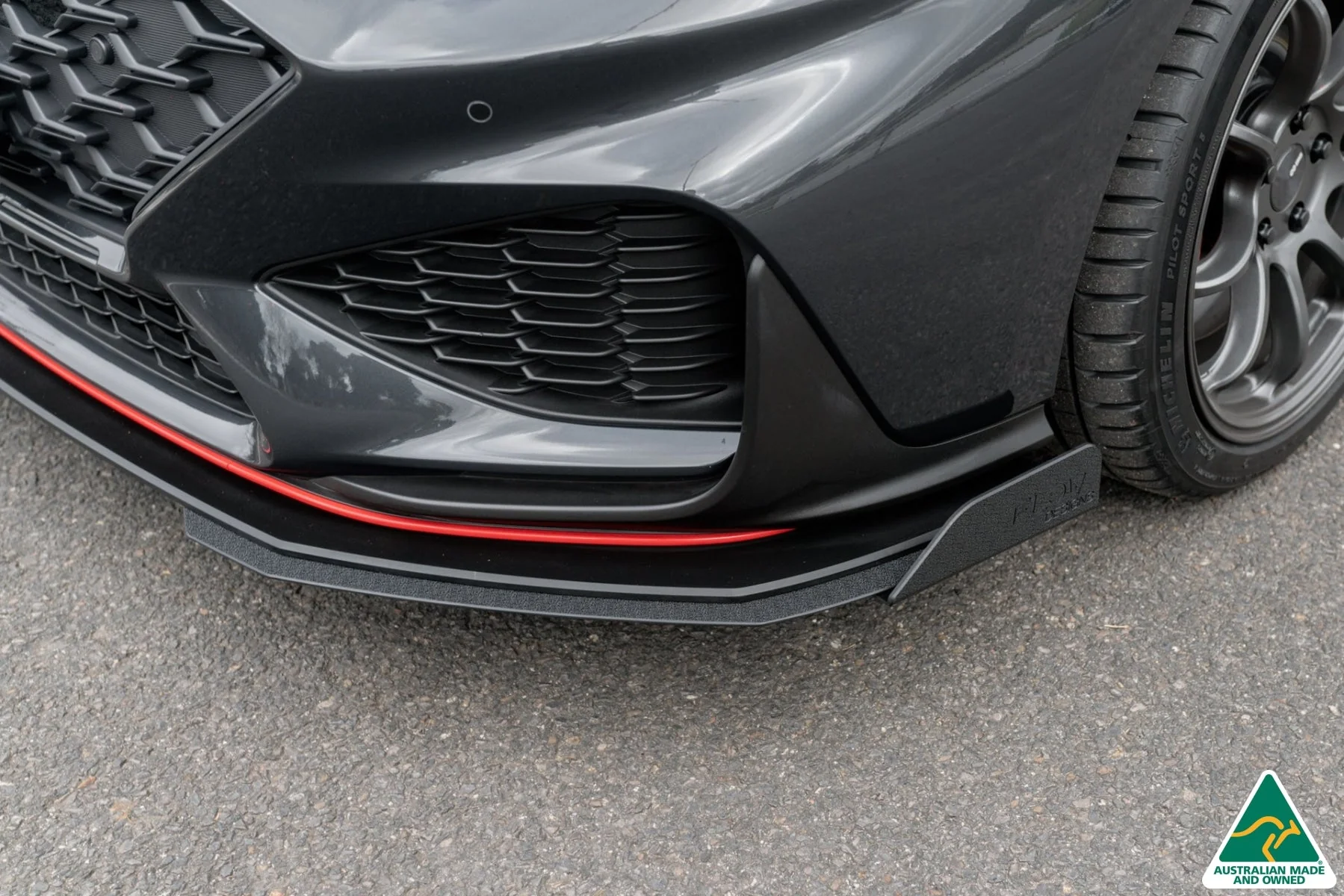 Flow Designs i30N Fastback PD FL (2022+) Front Lip Splitter & Reinforcement Brackets [GLOSS BLACK] - Image 13