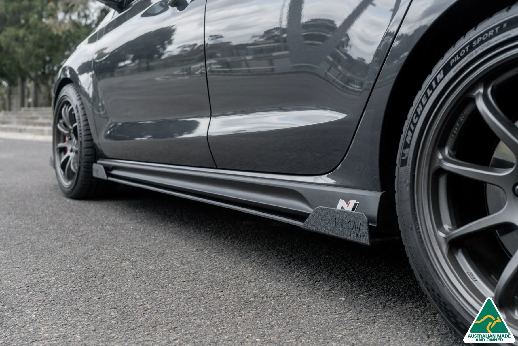 Flow Designs i30N Fastback PD FL (2022+) Side Skirt Splitters [GLOSS BLACK] - Pair - Image 9