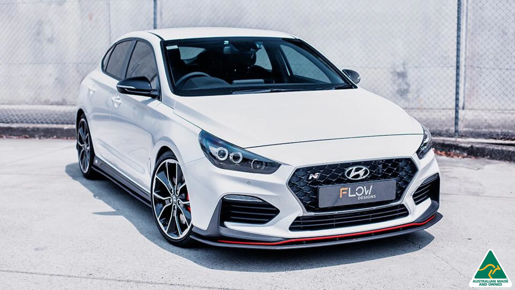 Flow Designs i30N Fastback PD Front Lip Splitter & Reinforcement Brackets [GLOSS BLACK] - Image 2