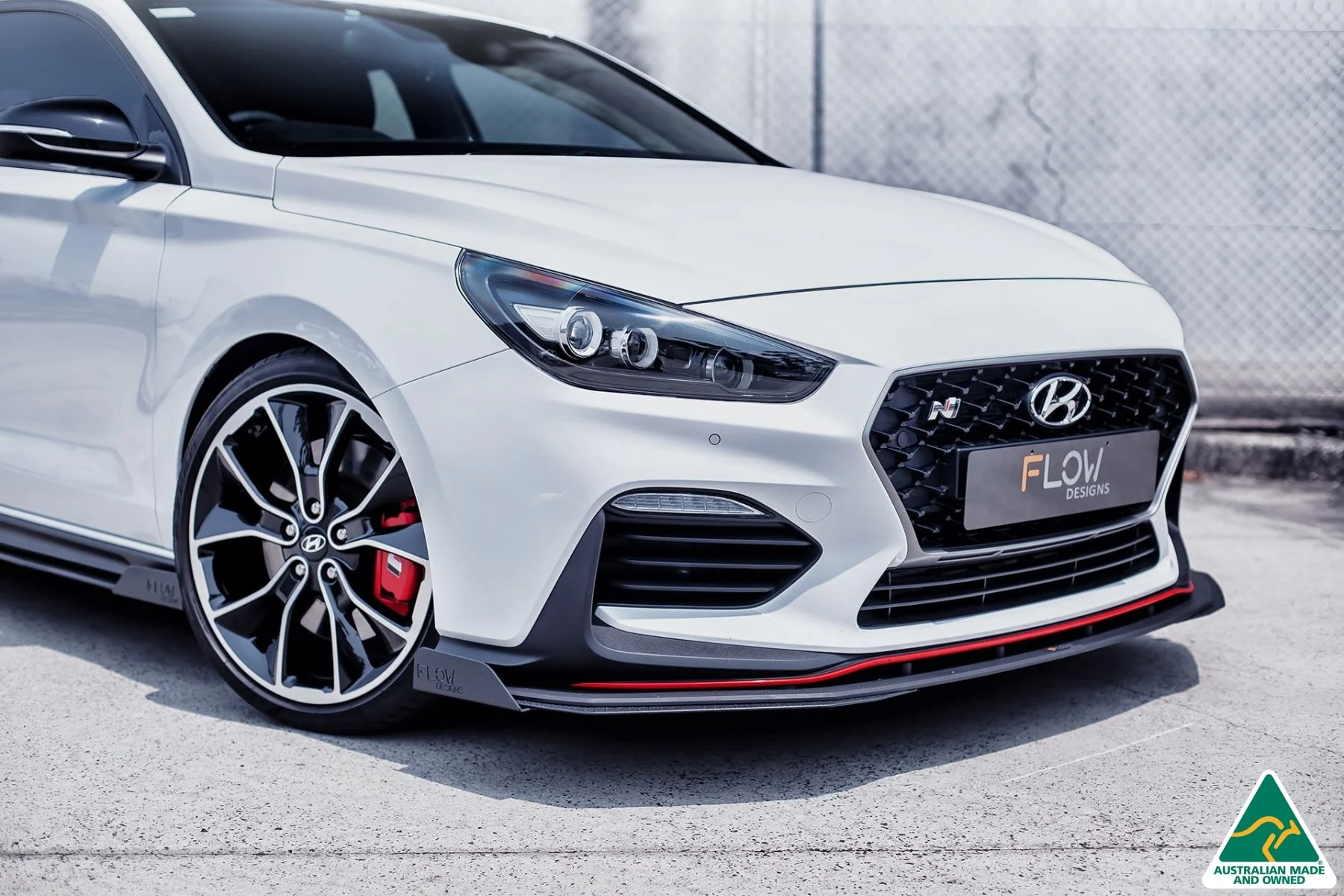 Flow Designs i30N Fastback PD Front Lip Splitter & Reinforcement Brackets [GLOSS BLACK] - Image 7