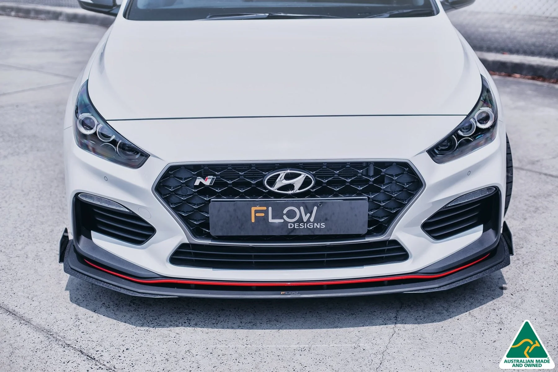 Flow Designs i30N Fastback PD Front Lip Splitter & Reinforcement Brackets [GLOSS BLACK] - Image 9