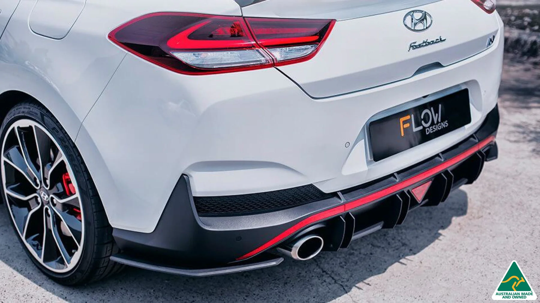 Flow Designs i30N Fastback PD Rear Spats [GLOSS BLACK] - Pair - Image 2