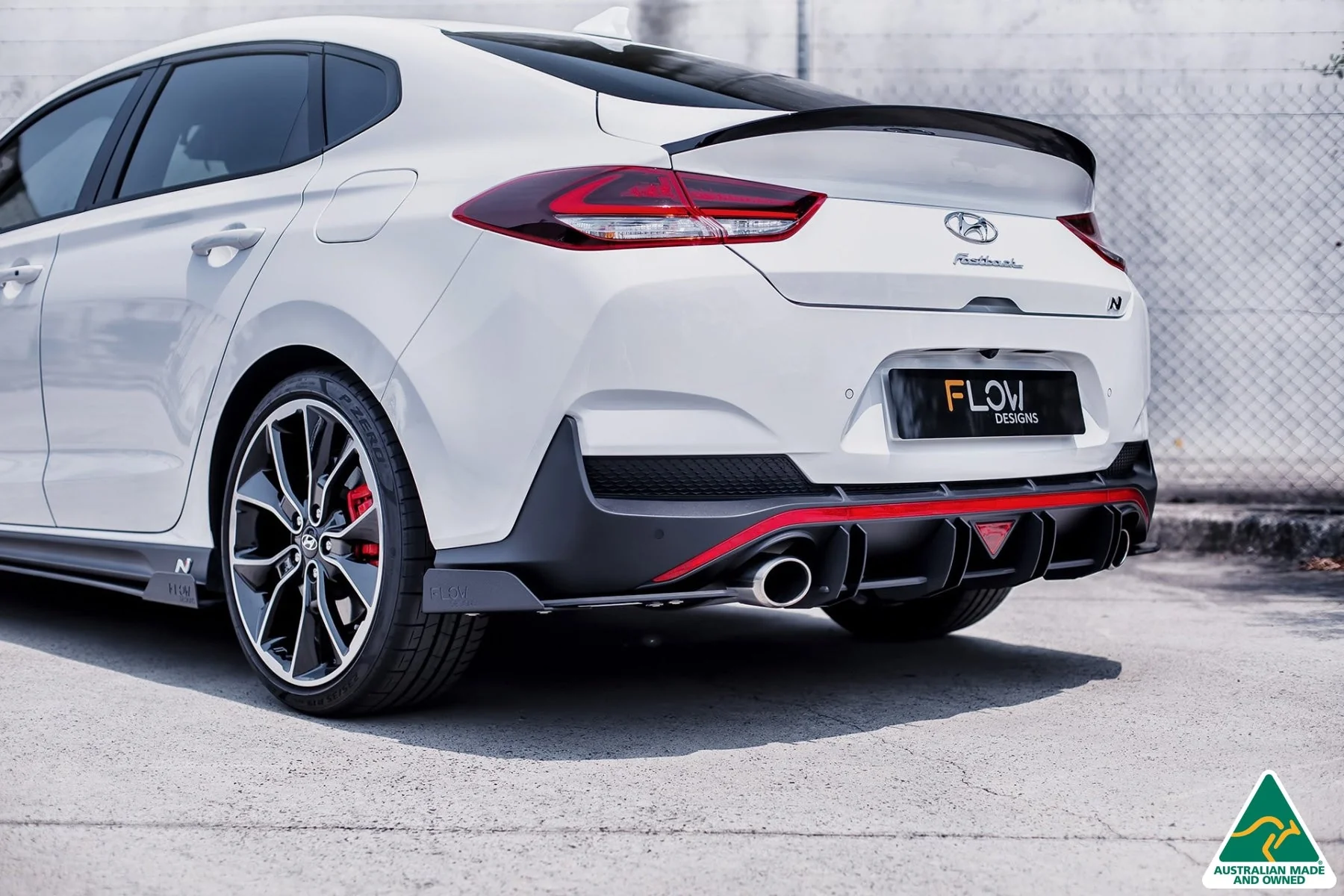 Flow Designs i30N Fastback PD Rear Spats [GLOSS BLACK] - Pair - Image 4