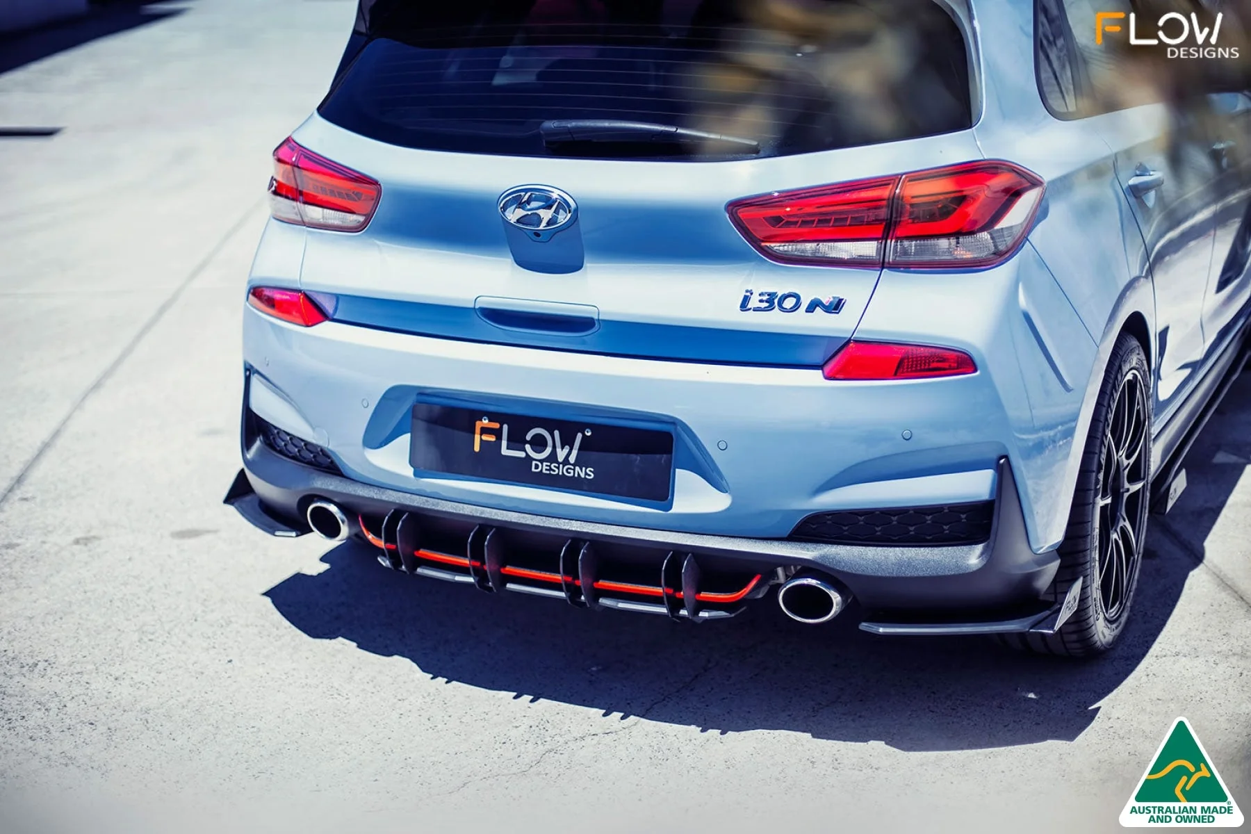 Flow Designs i30N Hatch PD (2018-2020) Flow-Lock Rear Diffuser [GLOSS BLACK] - Image 11