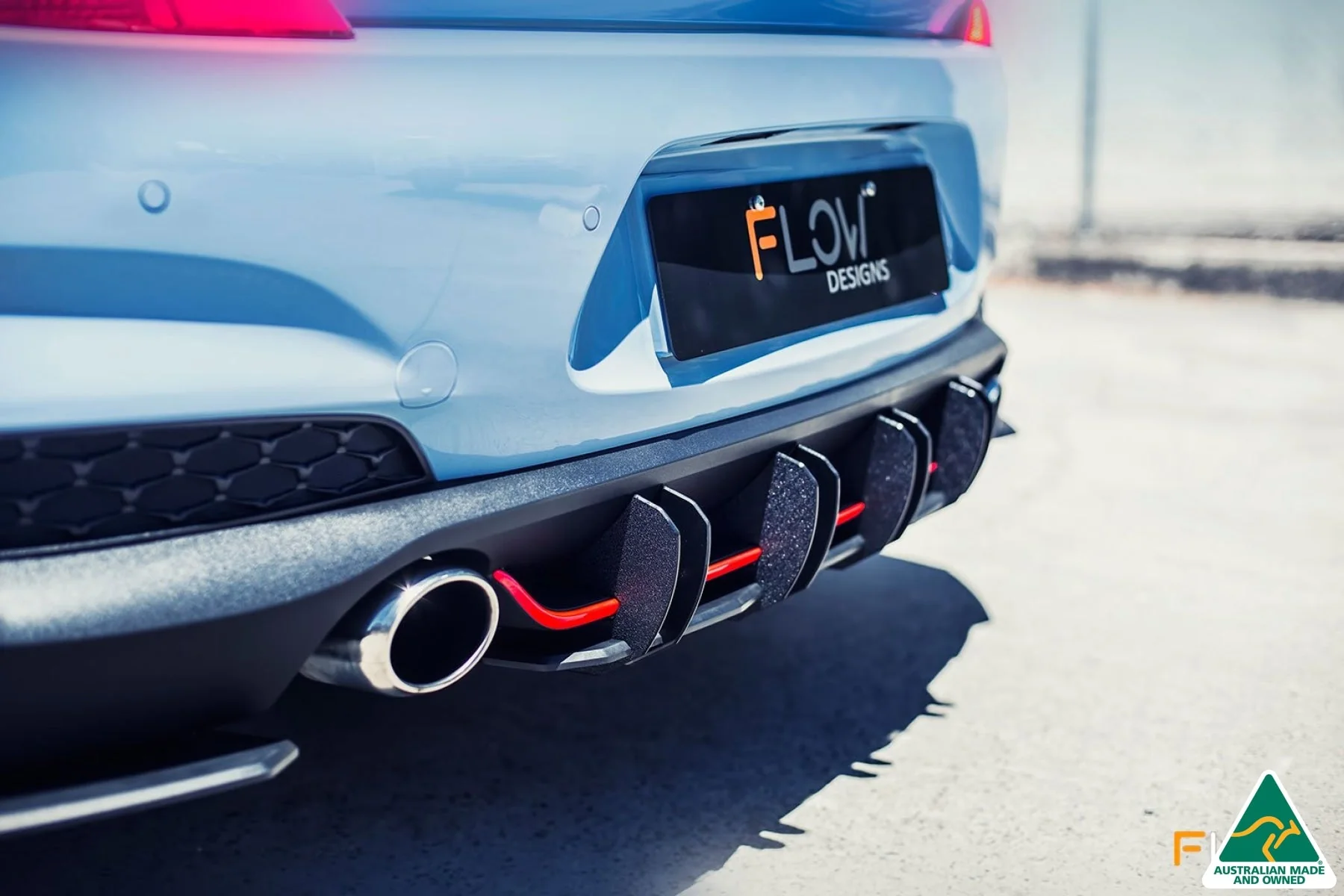 Flow Designs i30N Hatch PD (2018-2020) Flow-Lock Rear Diffuser [GLOSS BLACK] - Image 2