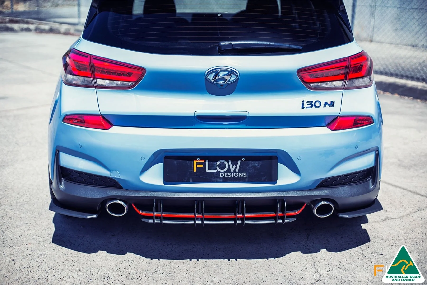 Flow Designs i30N Hatch PD (2018-2020) Flow-Lock Rear Diffuser [GLOSS BLACK] - Image 5