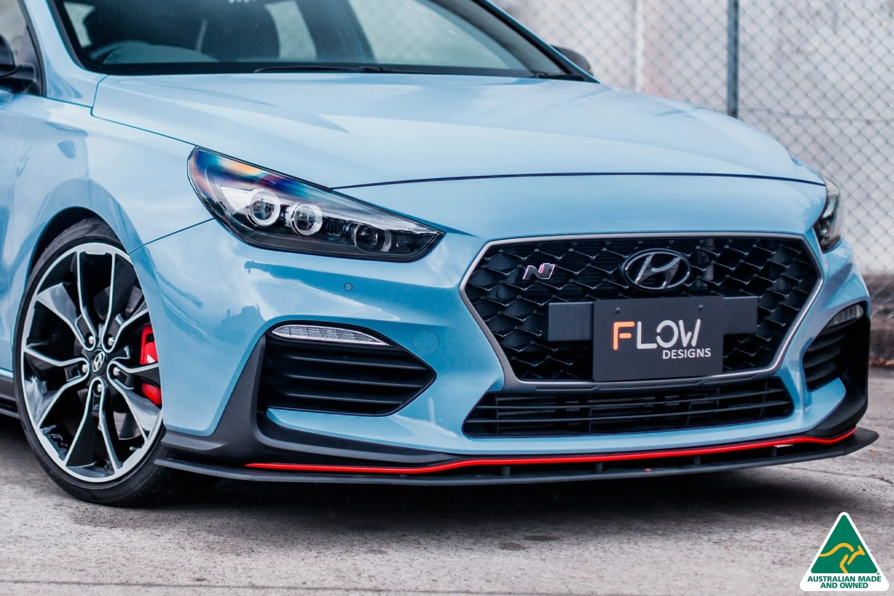 Flow Designs i30N Hatch PD (2018-2020) Front Lip Splitter & Reinforcement Brackets [GLOSS BLACK] - Image 4