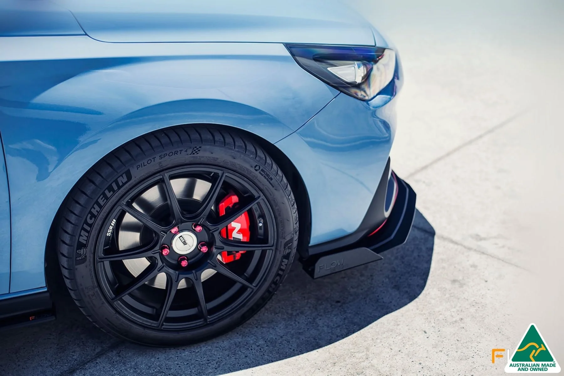 Flow Designs i30N Hatch PD (2018-2020) Front Lip Splitter & Reinforcement Brackets [GLOSS BLACK] - Image 9