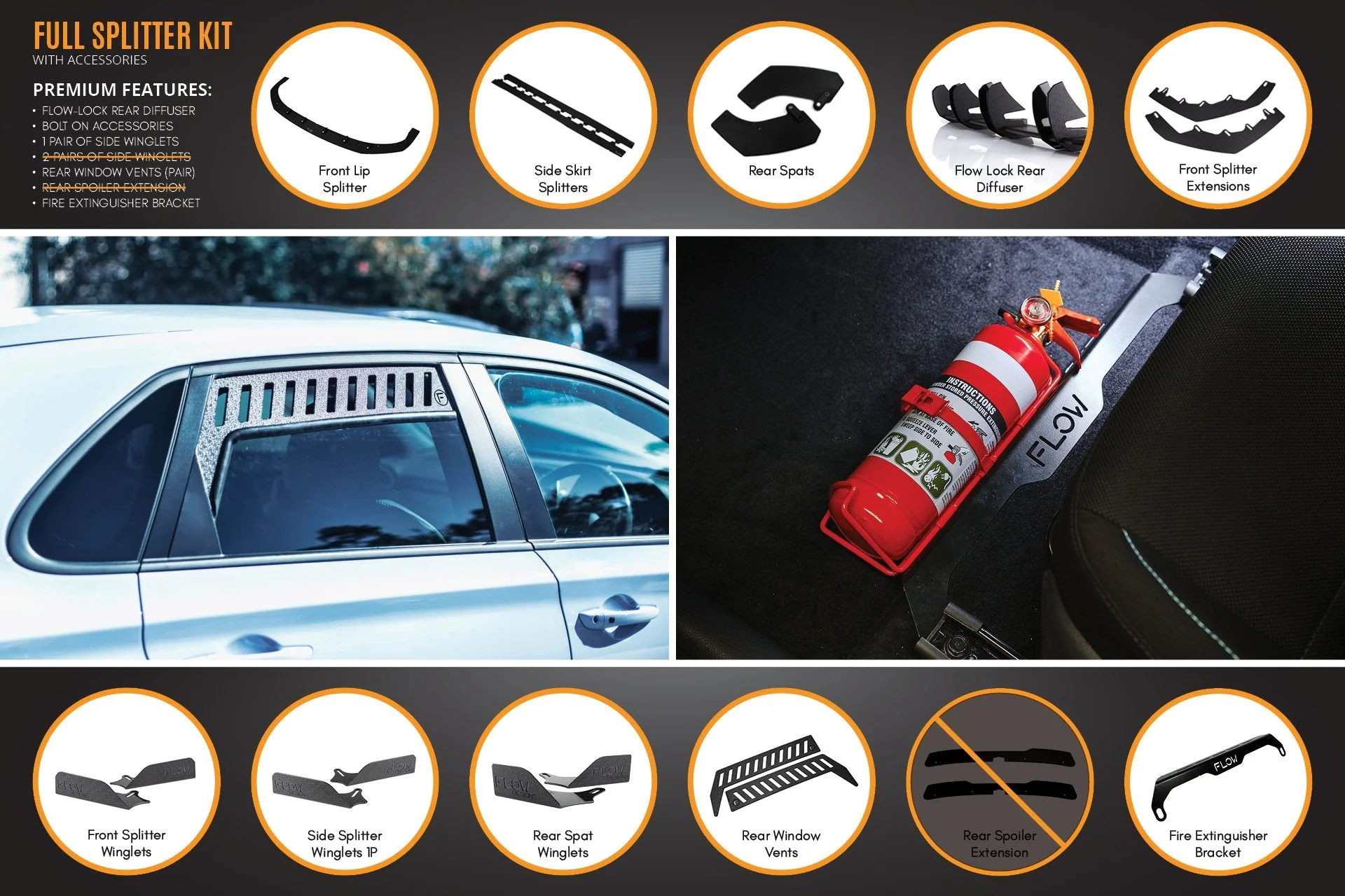 Flow Designs Hyundai i30N Hatch PD (2018-2020) Full Lip Splitter Set - Image 15
