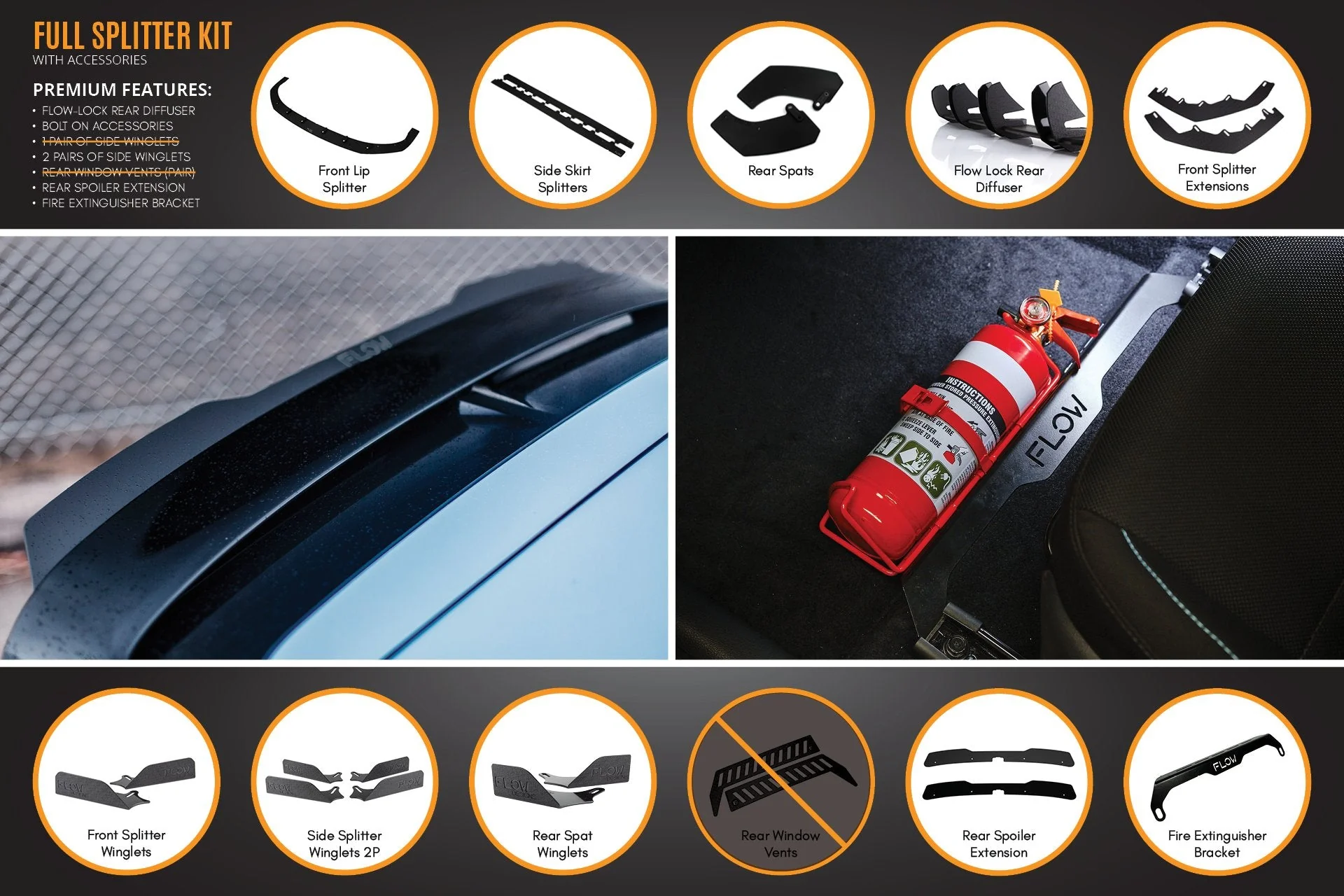 Flow Designs Hyundai i30N Hatch PD (2018-2020) Full Lip Splitter Set - Image 24
