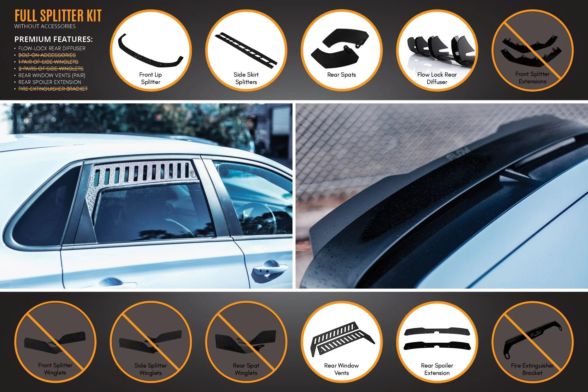 Flow Designs Hyundai i30N Hatch PD (2018-2020) Full Lip Splitter Set - Image 6