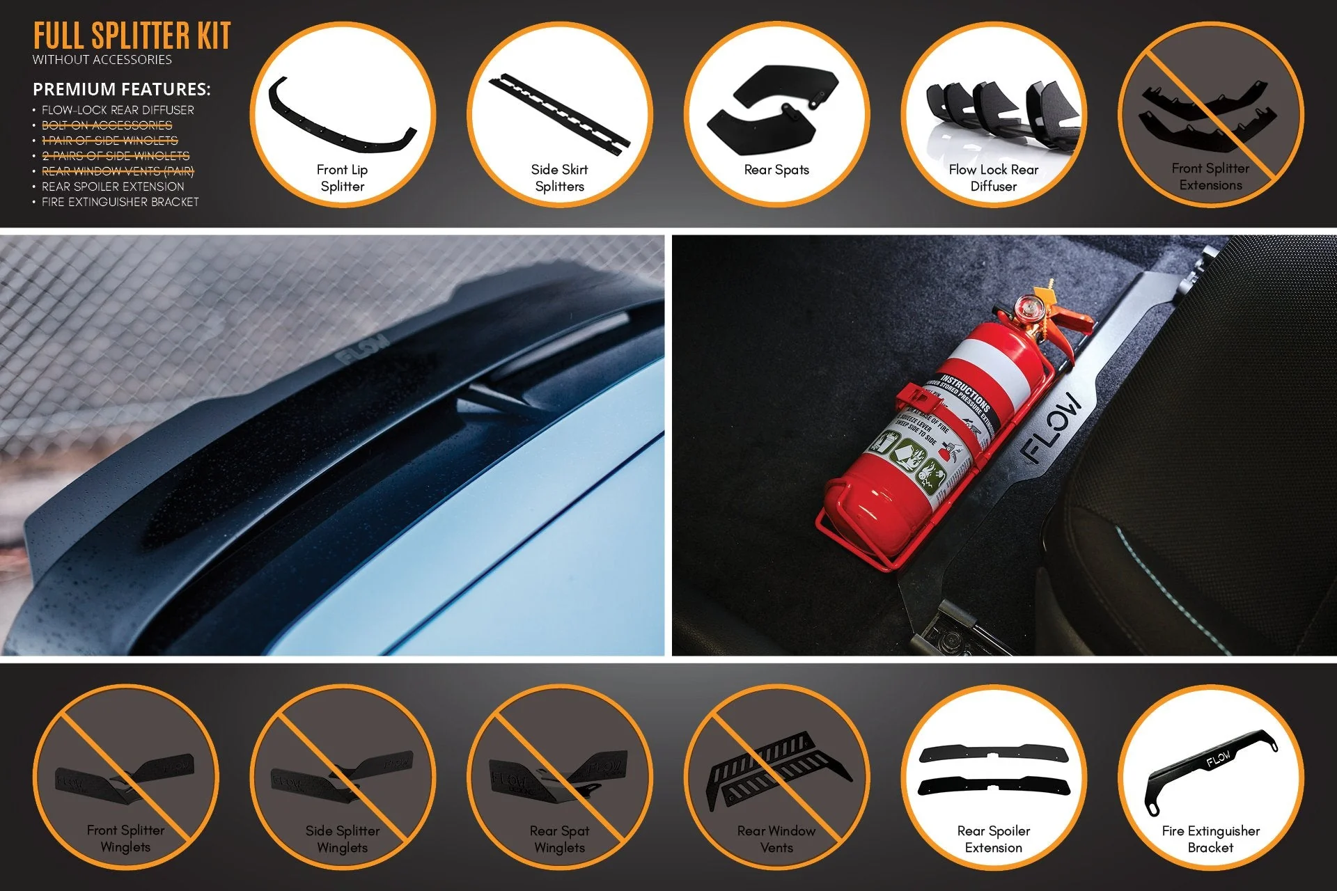 Flow Designs Hyundai i30N Hatch PD (2018-2020) Full Lip Splitter Set - Image 8