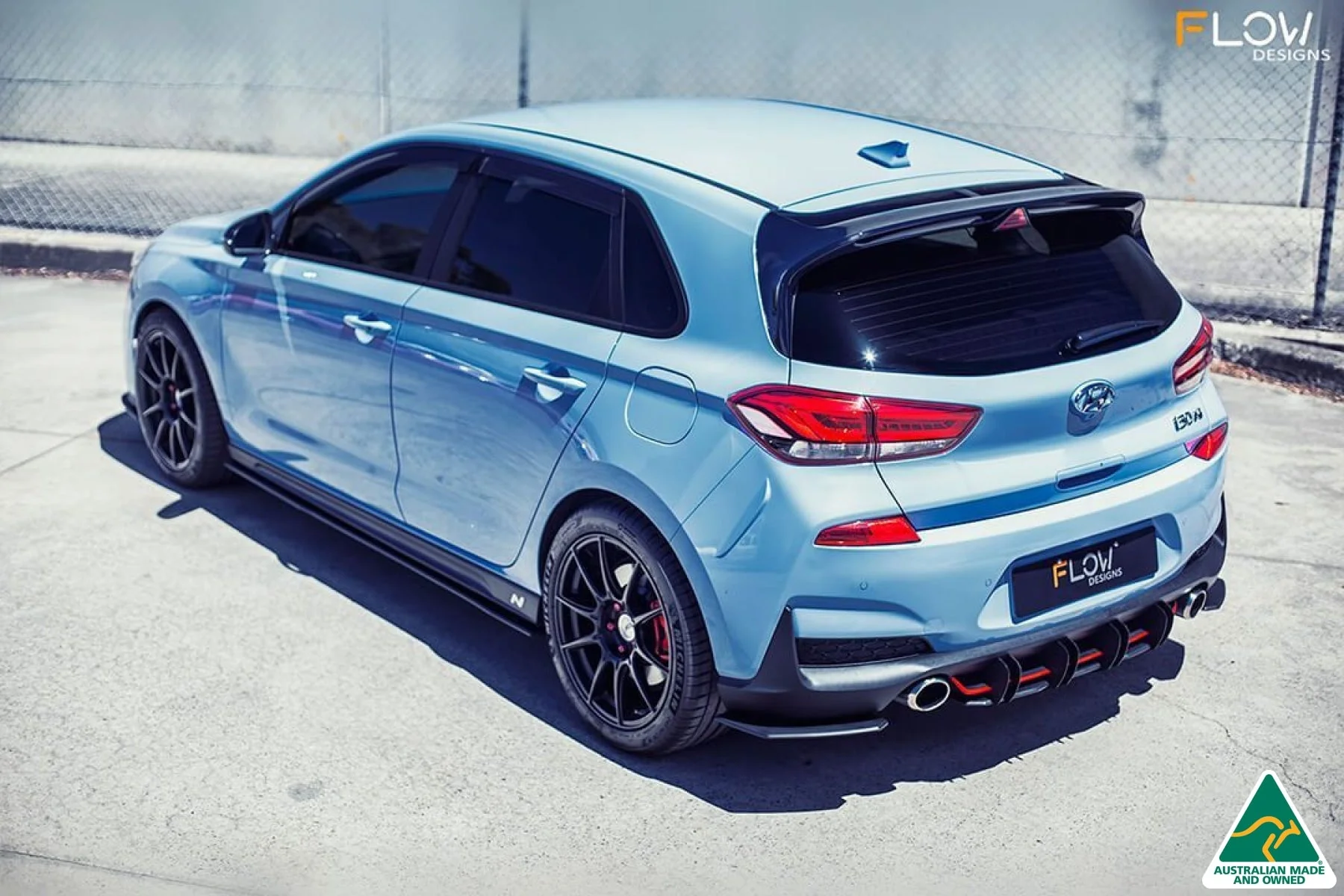 Flow Designs i30N Hatch PD (2018-2020) Rear Spats [GLOSS BLACK] - Pair - Image 5
