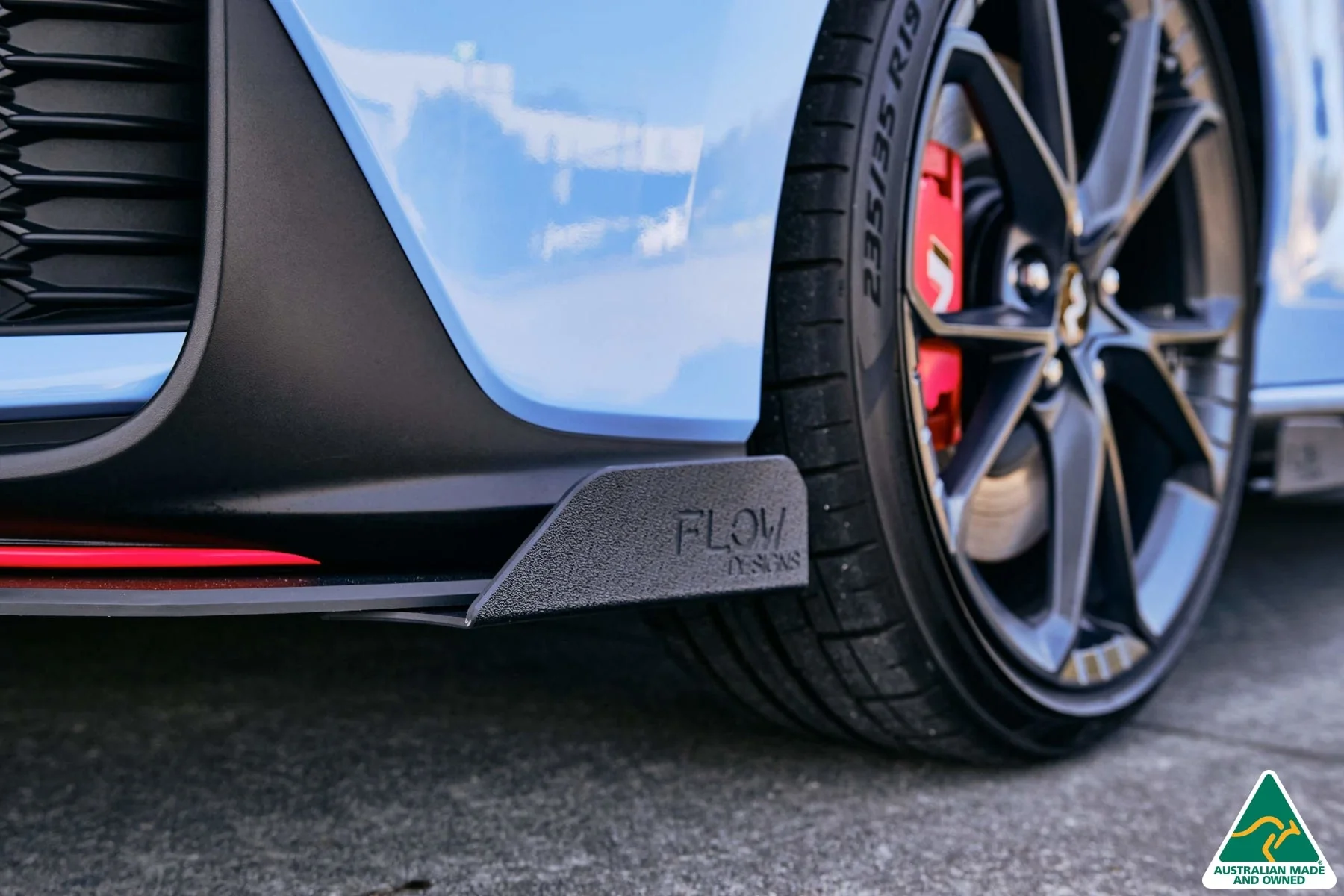 Flow Designs i30N Hatch PD FL (2021) Front Lip Splitter & Reinforcement Brackets [GLOSS BLACK] - Image 5
