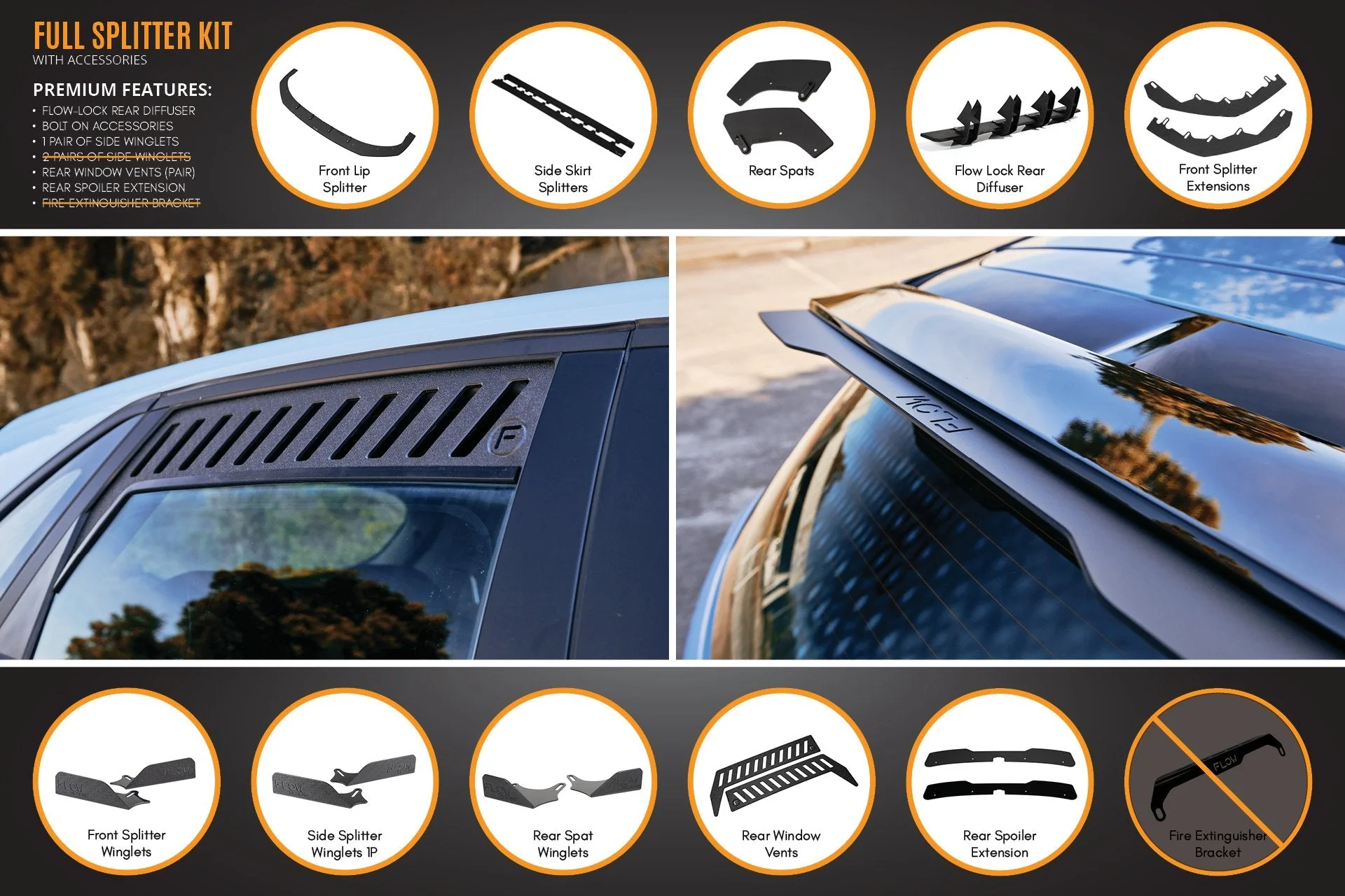 Flow Designs Hyundai i30N Hatch PD FL (2021) Full Lip Splitter Set - Image 14