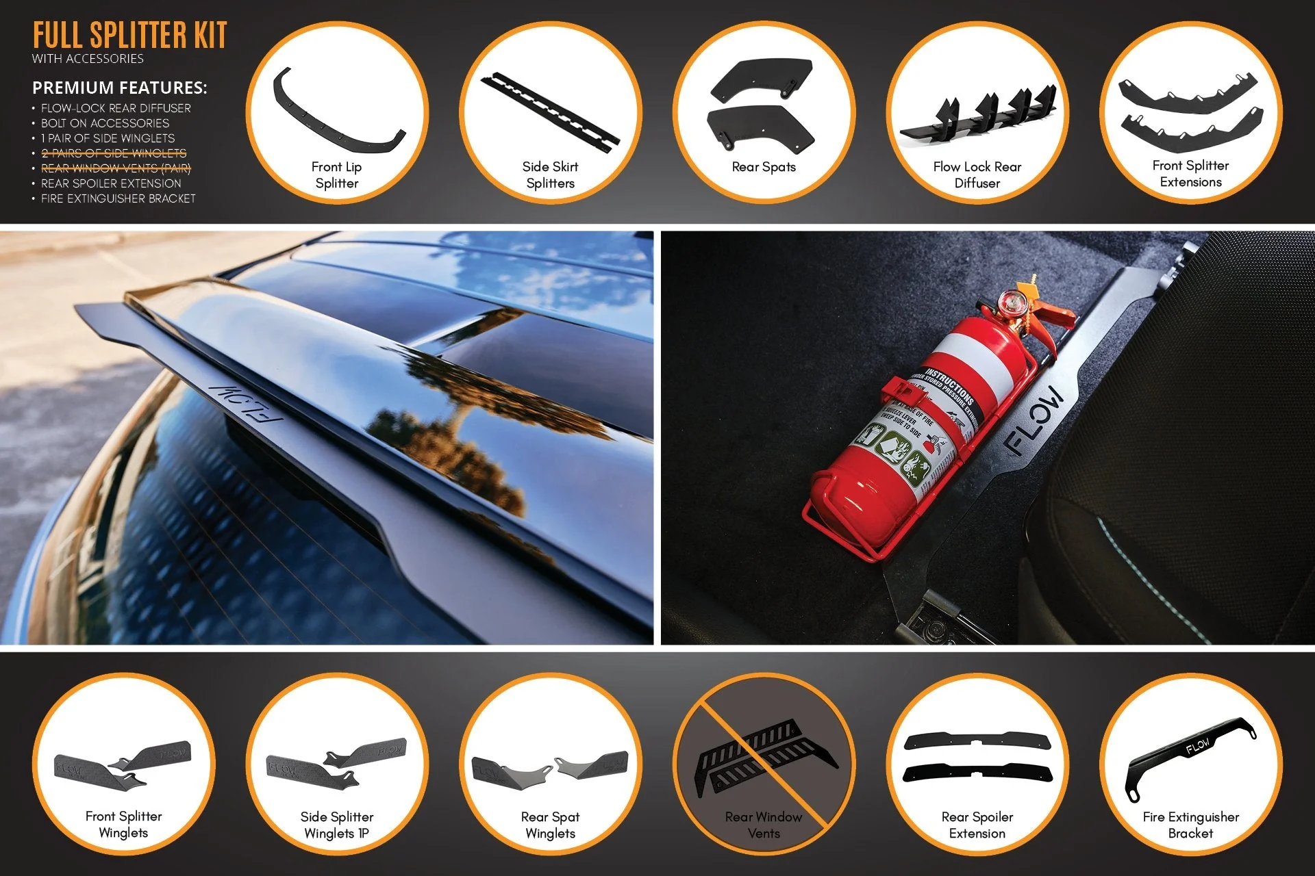 Flow Designs Hyundai i30N Hatch PD FL (2021) Full Lip Splitter Set - Image 15