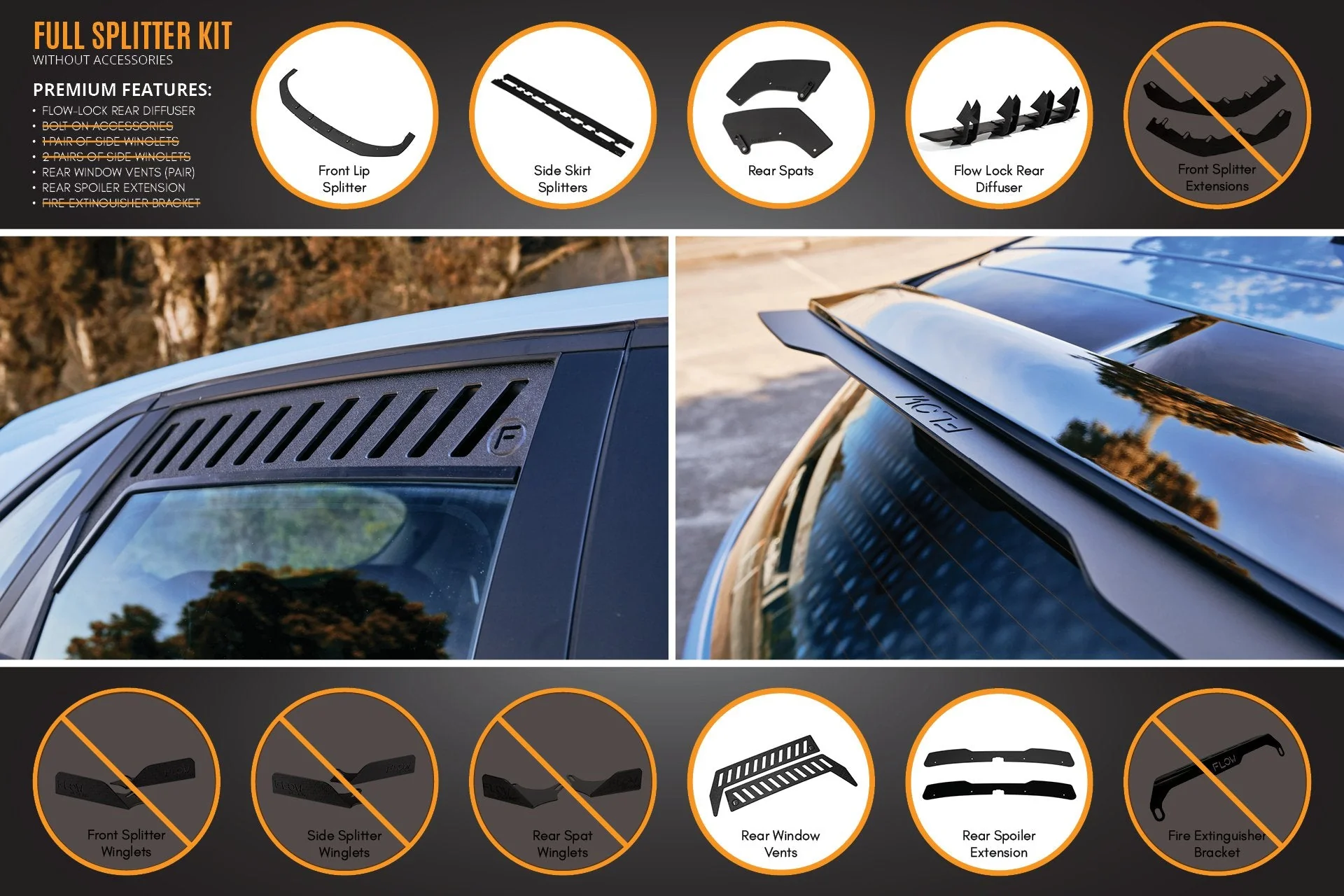 Flow Designs Hyundai i30N Hatch PD FL (2021) Full Lip Splitter Set - Image 6