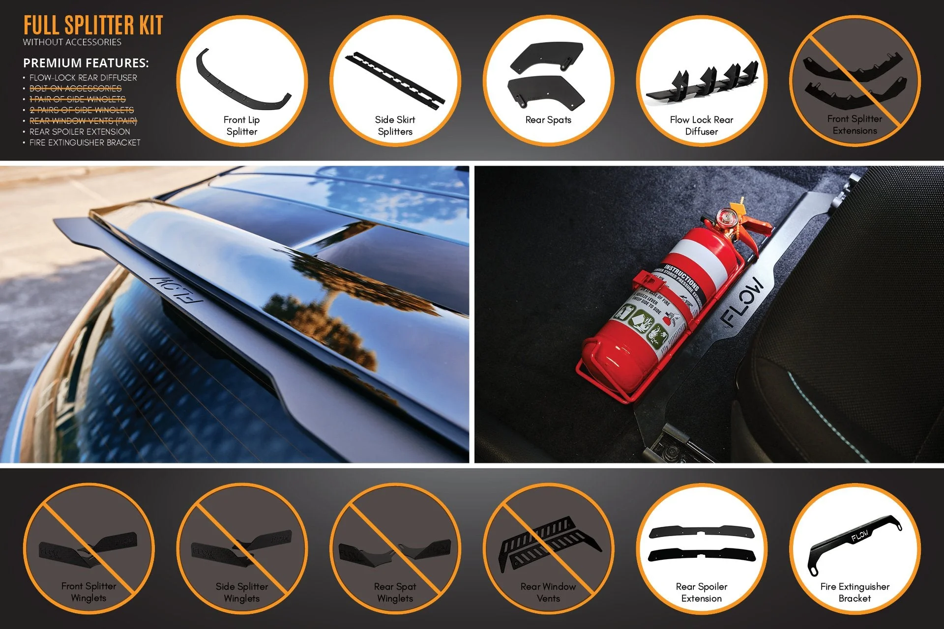 Flow Designs Hyundai i30N Hatch PD FL (2021) Full Lip Splitter Set - Image 7
