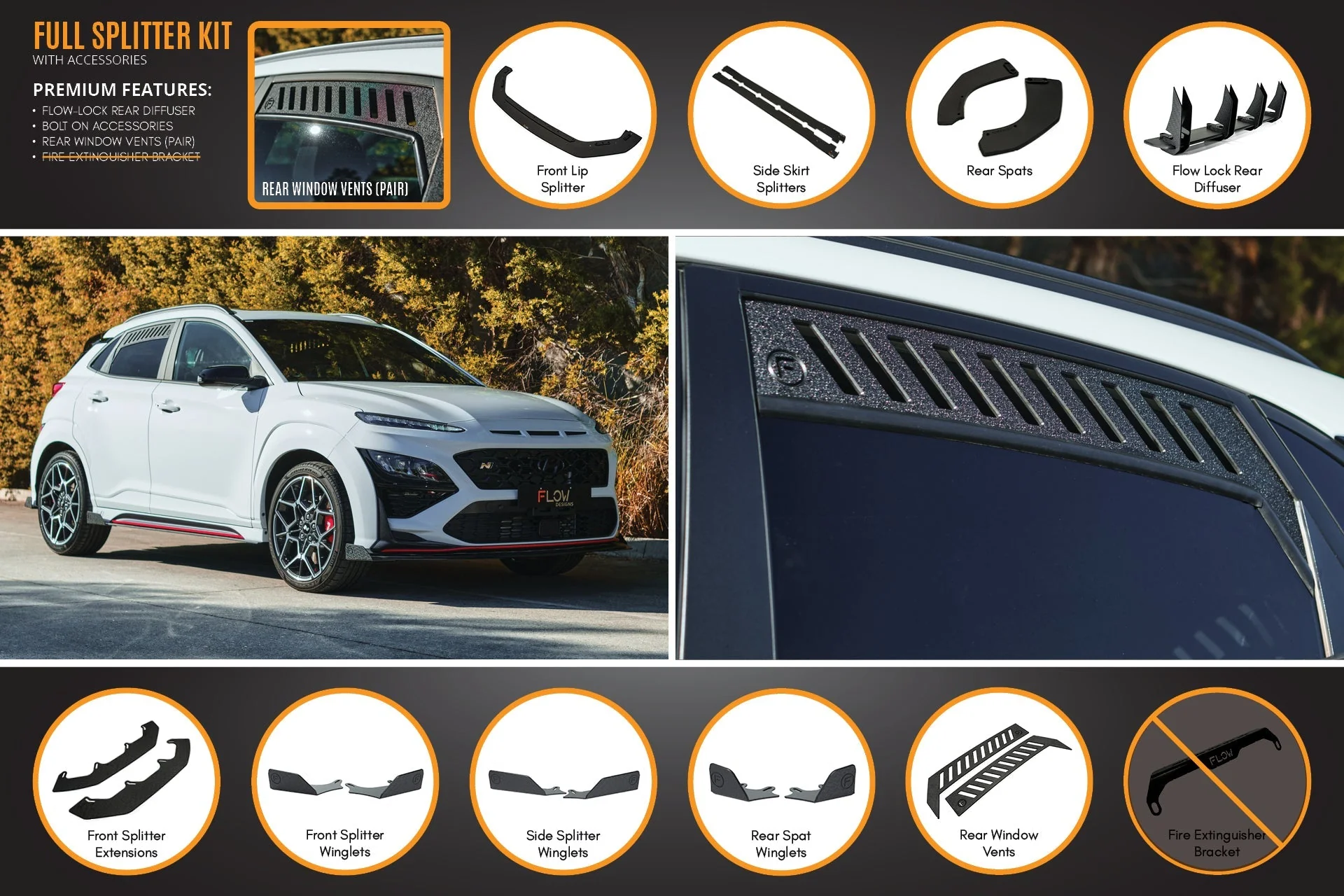 Flow Designs Hyundai Kona N Full Lip Splitter Set - Image 7