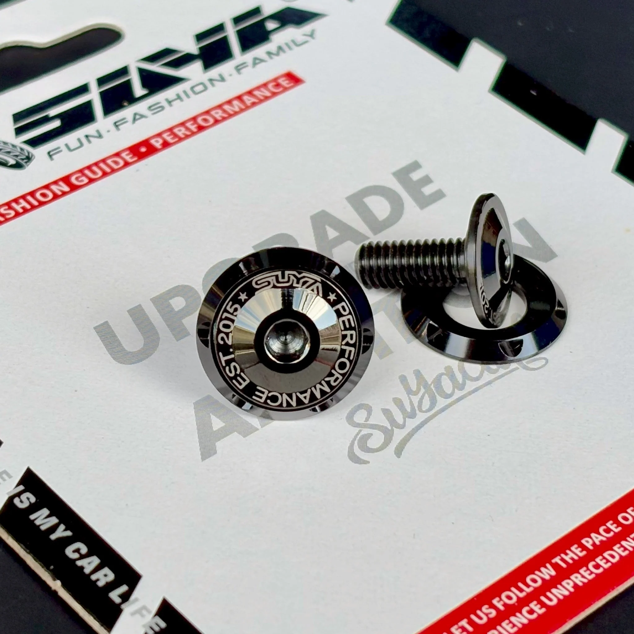 SUYA Engine Bay - CNC M6 Dress Up Washer & Bolt (V1) - Black & Blue Bolts - Image 2