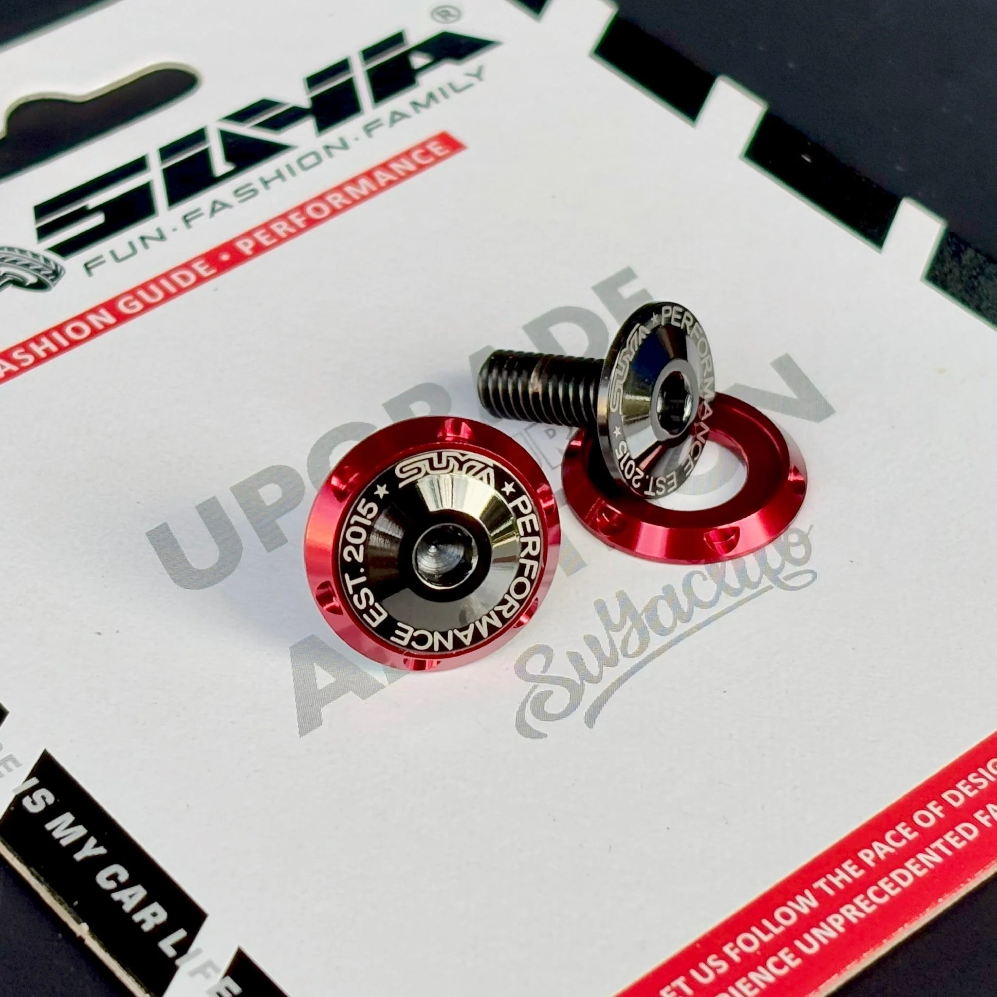 SUYA Engine Bay - CNC M6 Dress Up Washer & Bolt (V1) - Black & Blue Bolts - Image 4