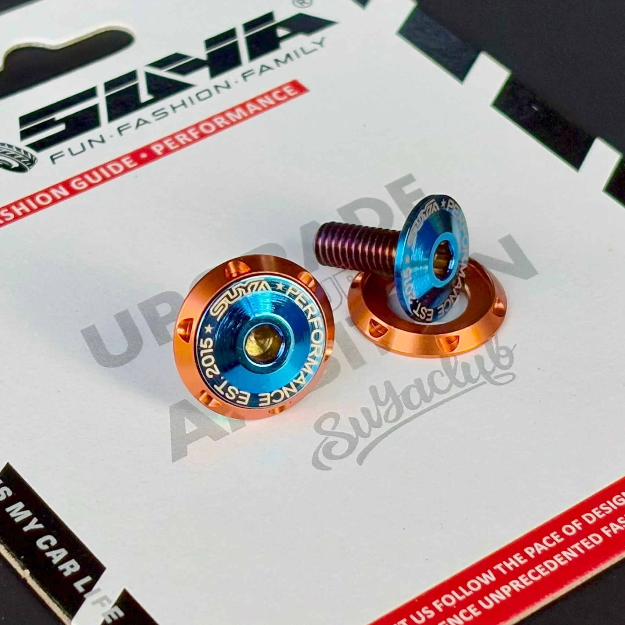 SUYA Engine Bay - CNC M6 Dress Up Washer & Bolt (V1) - Black & Blue Bolts - Image 9