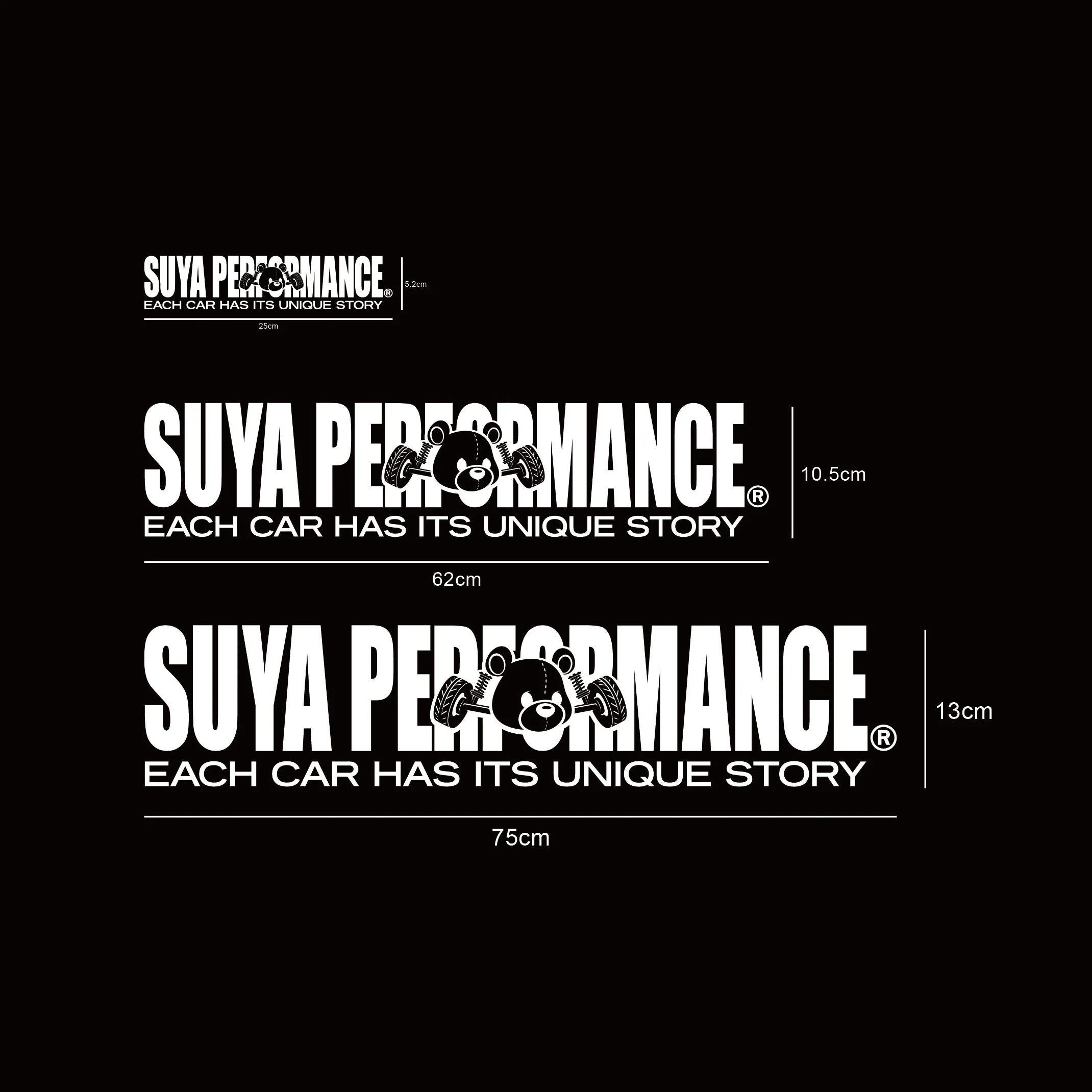 SUYA Stickers & Overlays - "SUYA Performance" Car Vinyl Stickers - Image 3