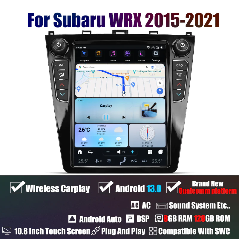 Automodellista Tesla Android 13 10.8″ Car Multimedia - Subaru VA WRX / STi [2015-2021] - Image 6
