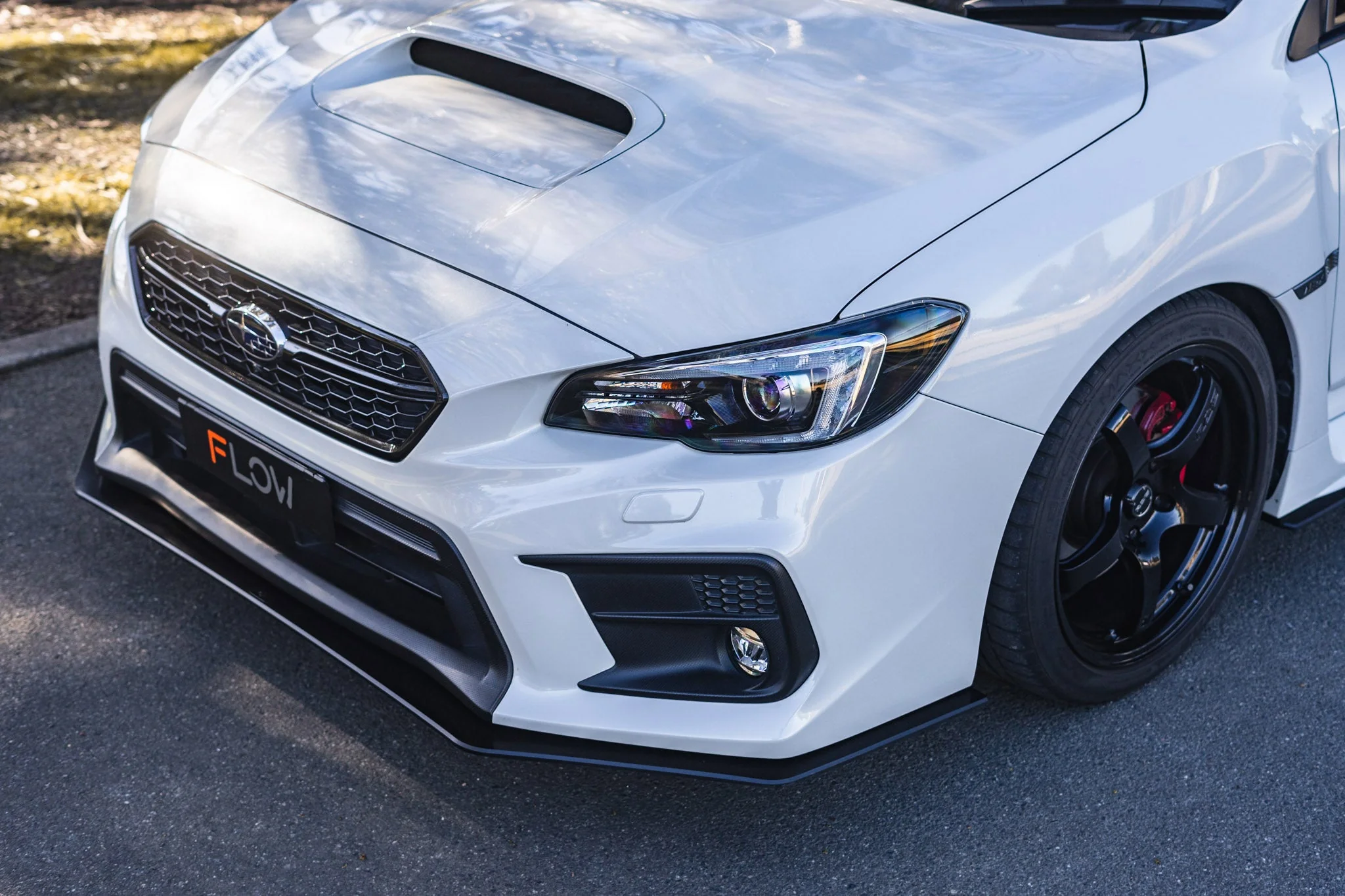 Flow Designs Front Lip Splitter for 2014-2021 Subaru WRX & Sti VA [Gloss Black] - Image 2