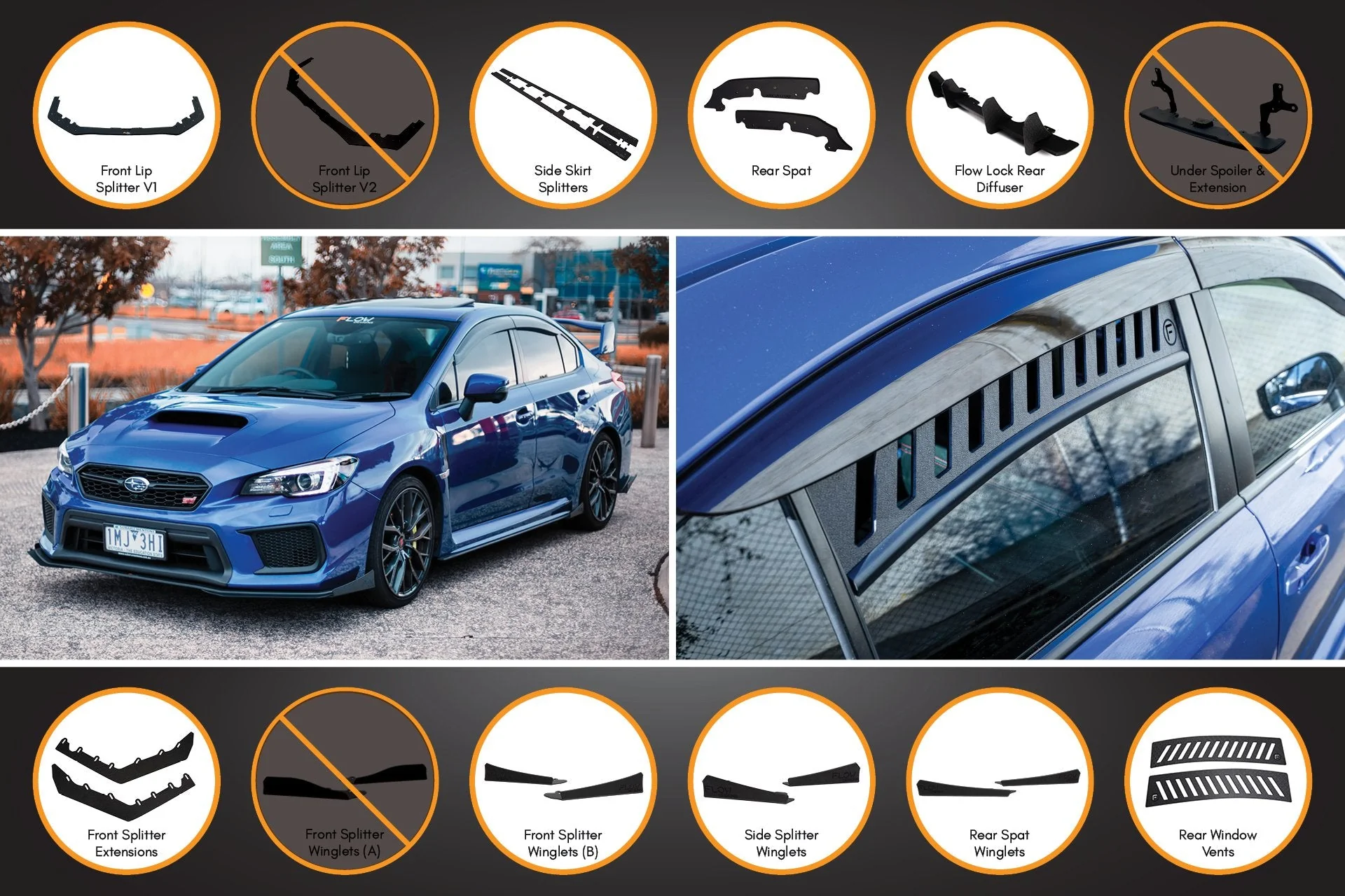 Flow Designs Subaru VA WRX/STi [2014-2021] Full Lip Splitter Set - Image 10