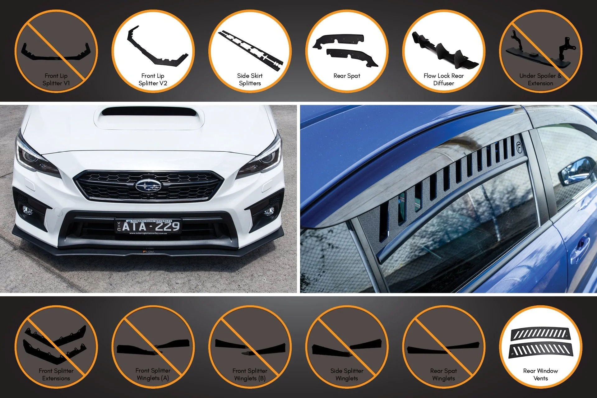 Flow Designs Subaru VA WRX/STi [2014-2021] Full Lip Splitter Set - Image 12