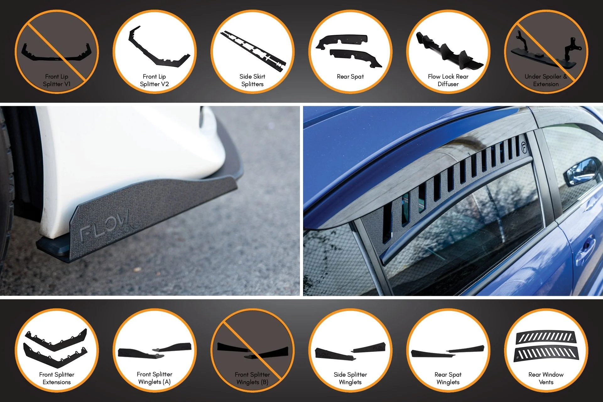 Flow Designs Subaru VA WRX/STi [2014-2021] Full Lip Splitter Set - Image 14